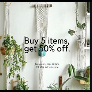 Buy 5 items, get 50% off!!